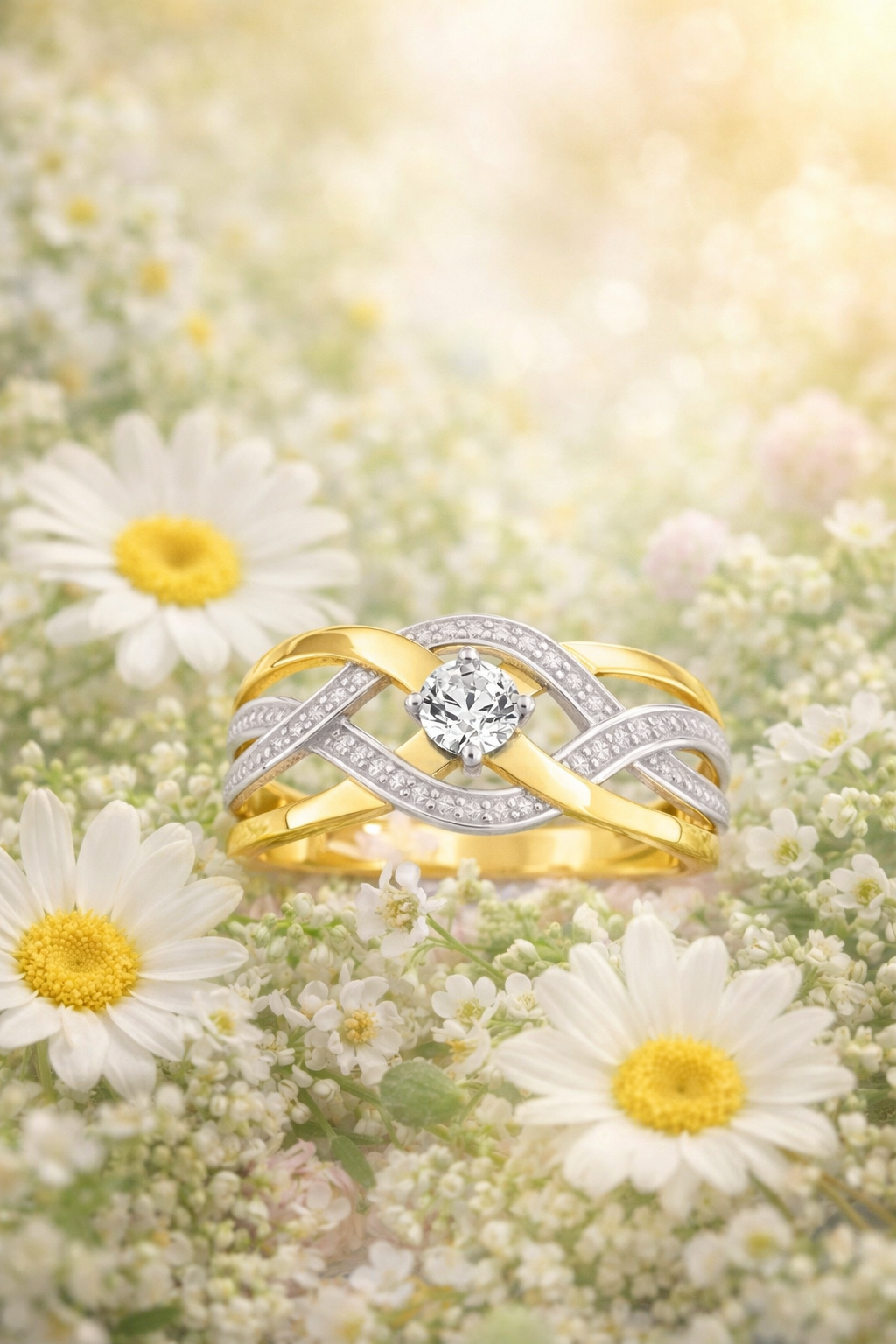 Bijou en or 375 avec oxyde de zirconium